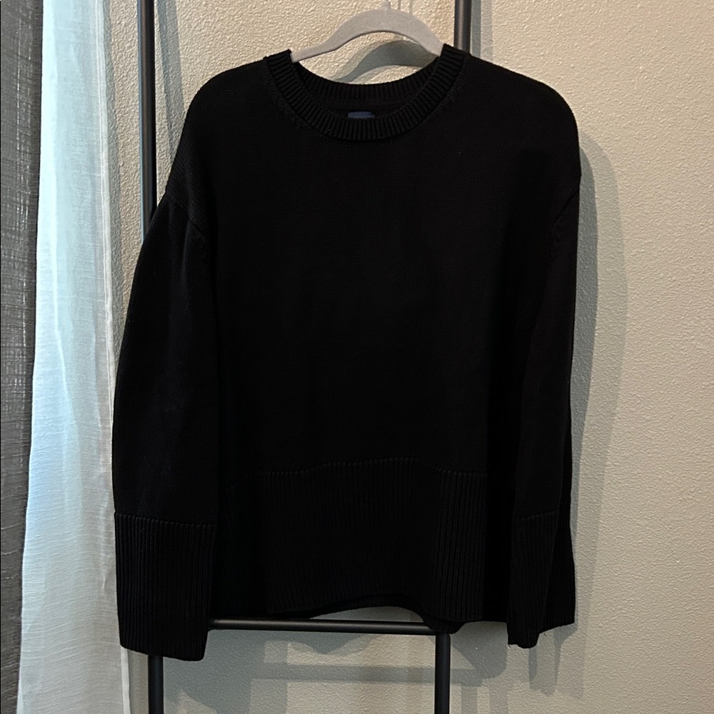 Gap 24/7 Split Hem cotton sweater black